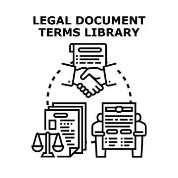 Legal document terms library concept vector Stock Illustration
