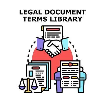 Legal document terms library concept vector Stock Illustration