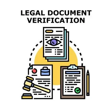Legal document verification process creating secure compliance イラスト素材