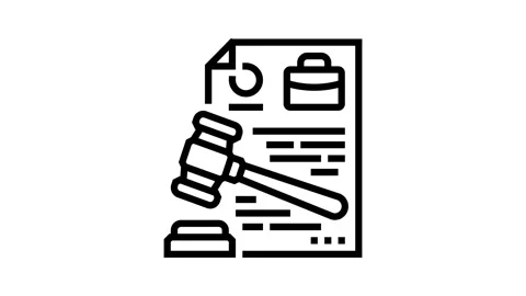 Legal documentation business process line icon animation Stock Footage 326127633