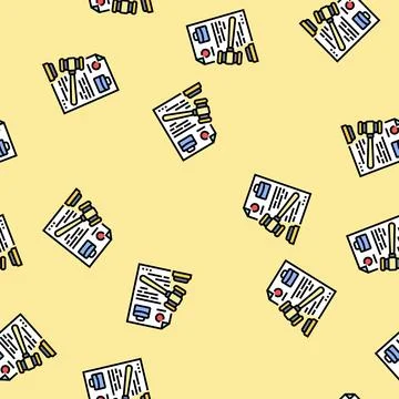 Legal documentation business process vector seamless pattern Illustrazione stock