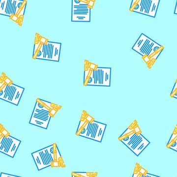 Legal documentation business process vector seamless pattern Stock Illustration
