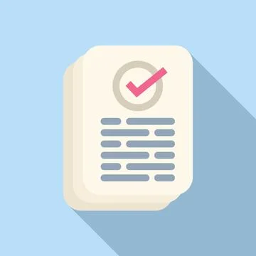 Legal documentation icon flat vector. Audit product Stockillustratie