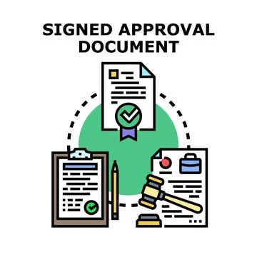 Legal documents approval process with official paper Ilustración de archivo