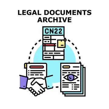 Legal documents archive offering secure digital storage Stock Illustration