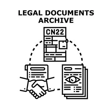 Legal documents archive offering secure digital storage Stock Illustration