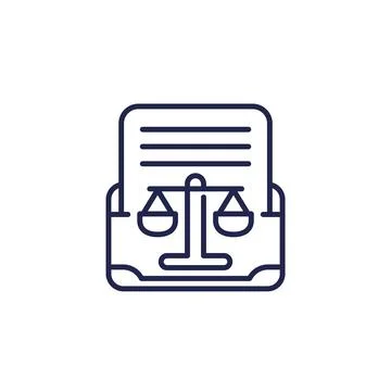 Legal documents in folder icon, line vector Stockillustratie