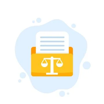 Legal documents in folder icon, vector Stock Illustration