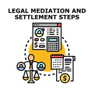 Legal mediation settlement process steps concept Stock-Illustration