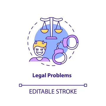Legal problems concept icon 库存插图