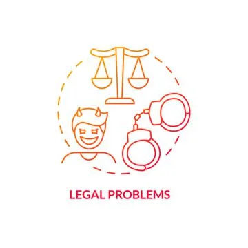Legal problems red gradient concept icon 库存插图
