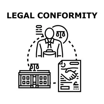 Legal professional ensuring conformity with rules and agreements Stock Illustration