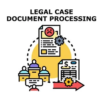 Legal professionals processing justice documents workflow Stock Illustration