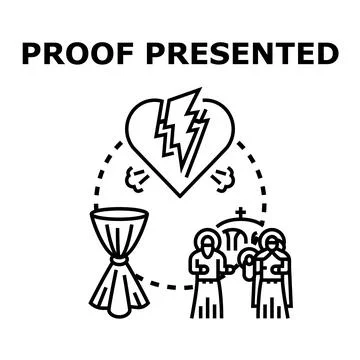 Legal proof presented regarding relationship termination Stock Illustration