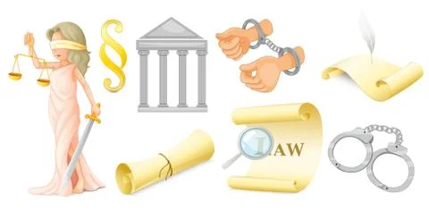 Legal set Illustrazione stock