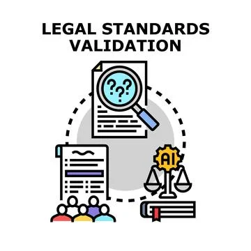 Legal standards validation concept with artificial intelligence Stockillustratie