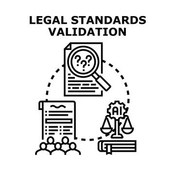 Legal standards validation concept with artificial intelligence Stock Illustration