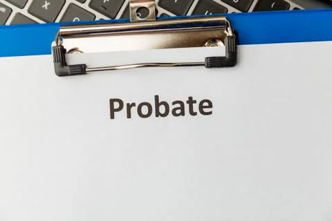 Legal statement probate concept. Document in the blue tablet. Stock Photos