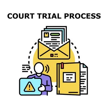 Legal system process and trial concept Ilustração Stock