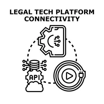 Legal tech platform connecting data, services, and digital access Stock Illustration