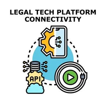 Legal tech platform connecting data, services, and digital access Stock Illustration