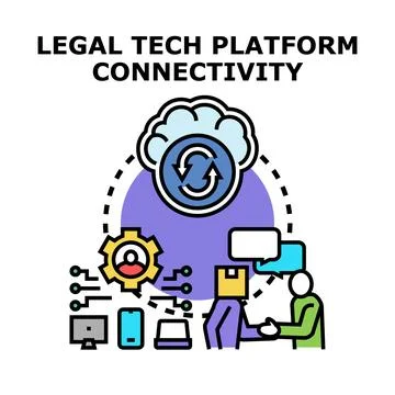 Legal tech platform connectivity and digital services Stock Illustration