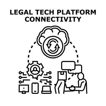 Legal tech platform connectivity and digital services Stock Illustration