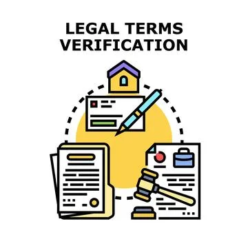 Legal terms verification process with document review Stock Illustration