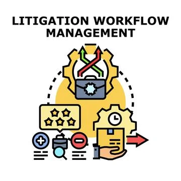 Legal workflow management process optimizing business productivity 스톡 일러스트