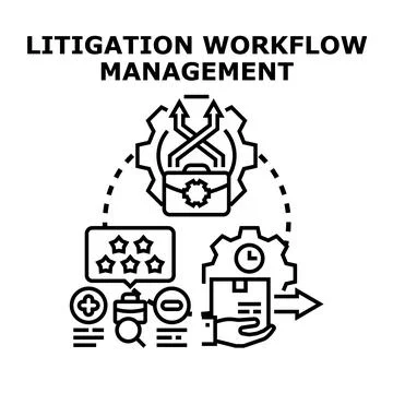 Legal workflow management process optimizing business productivity イラスト素材