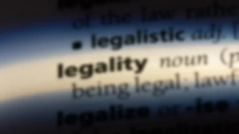 Legality word in a dictionary. Stock Footage 99562139