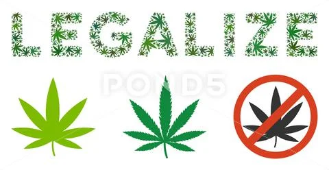 Legalize Label Composition of Cannabis Stock Illustration