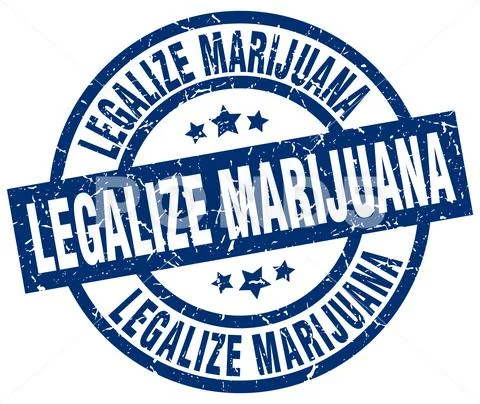 Legalize marijuana blue round grunge stamp Stock Illustration