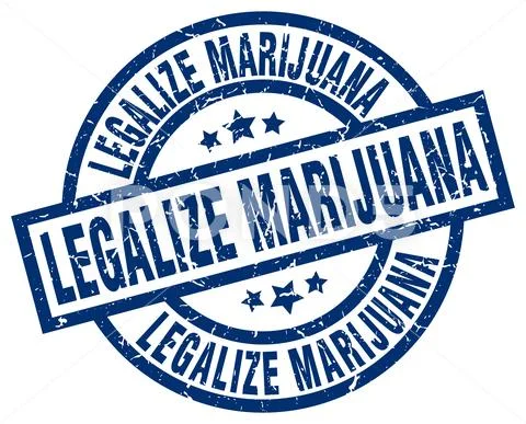 Legalize marijuana blue round grunge stamp Stock Illustration