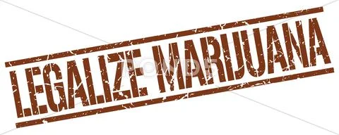 Legalize marijuana brown grunge square vintage rubber stamp Stock Illustration