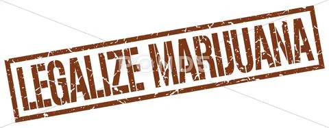Legalize marijuana brown grunge square vintage rubber stamp Stock Illustration