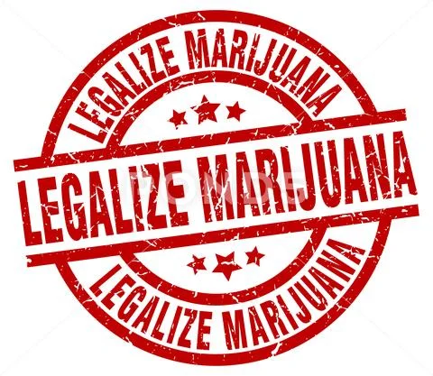 Legalize marijuana round red grunge stamp Stock Illustration