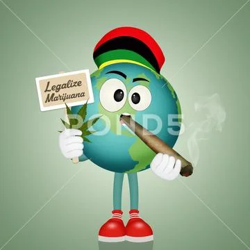 Legalize marijuana in the world Stock Illustration