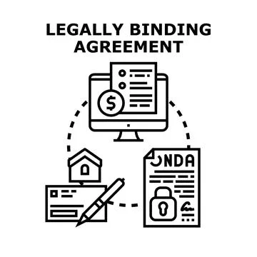 Legally binding agreement concept for diverse transactions Stock Illustration