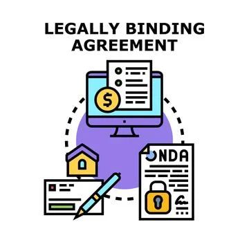 Legally binding agreement concept for diverse transactions Stock Illustration