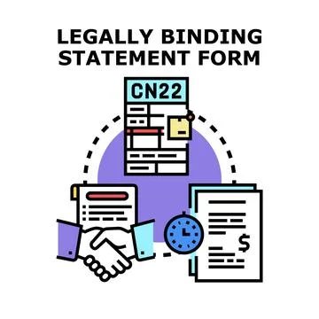 Legally binding statement form agreement concept Stock Illustration