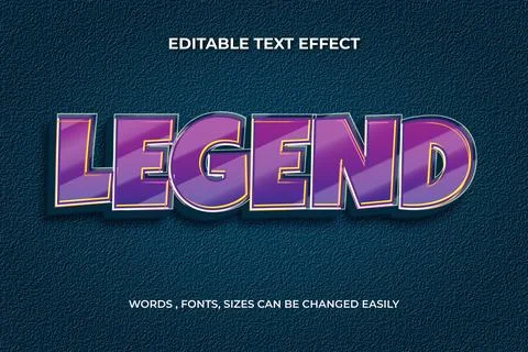 Legend 3d editable text effect Stock Illustration