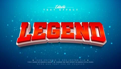 Legend 3D Text Effect Design Editable and Scalable Vector Graphic Style Effect Stockillustratie