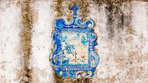 Legend in a blue tile Stock Photos