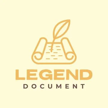 Legend document line hipster simple logo design vector Illustrazione stock