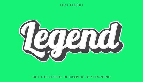 Legend editable text effect in 3d style Stock Illustration