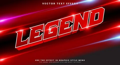 Legend editable text effect Template Stock Illustration