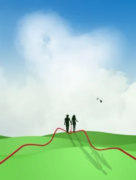 The legend of the red thread Stock Illustration