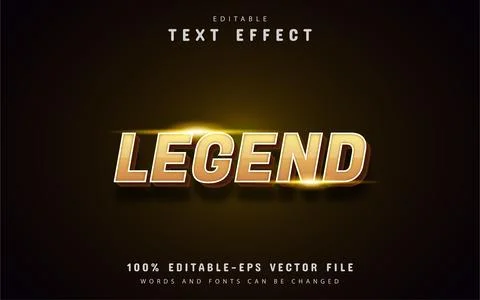 Legend text - 3d yellow gradient text effect editable Stock Illustration