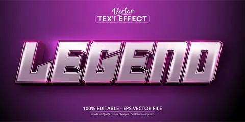 Legend text, cartoon style editable text effect Stock Illustration